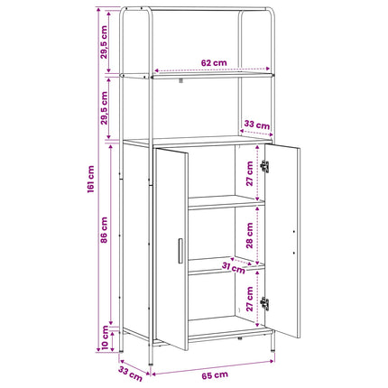 Highboard Artisan-eg 40 x 33 x 161 cm Konstrueret træ