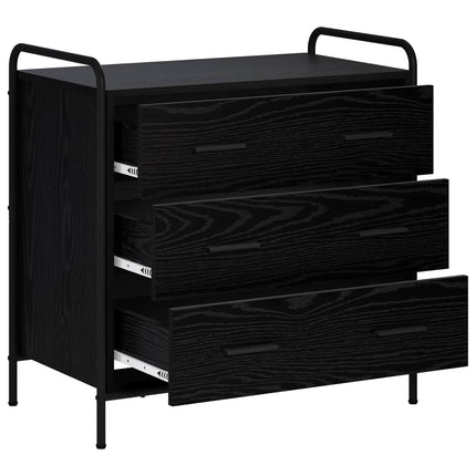 Skuffeskab Sort eg 70 x 39,5 x 71 cm Konstrueret træ