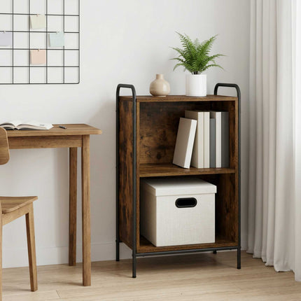 Bogskab 55,5 x 33 x 174 cm Konstrueret træ Røget eg
