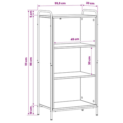 Bogskab 55,5 x 33 x 174 cm Konstrueret træ Artisan-eg