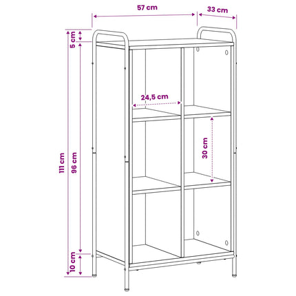 Bogskab 57 x 33 x 111 cm Konstrueret træ Gammelt træ