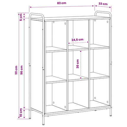 Bogskab 57 x 33 x 111 cm Konstrueret træ Røget eg