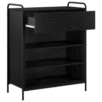 Sko skab 76 x 36,5 x 93 cm Konstrueret træ Sort eg
