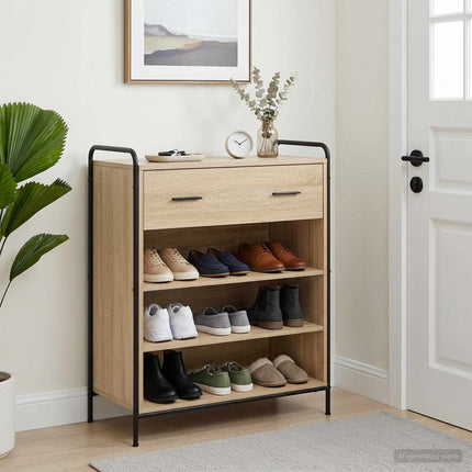 Sko skab 76 x 36,5 x 93 cm Konstrueret træ Sonoma-eg