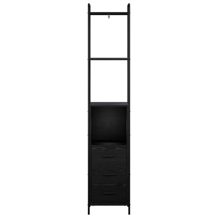 Badeværelsesskab Sort eg 40 x 36 x 200,5 cm Konstrueret træ