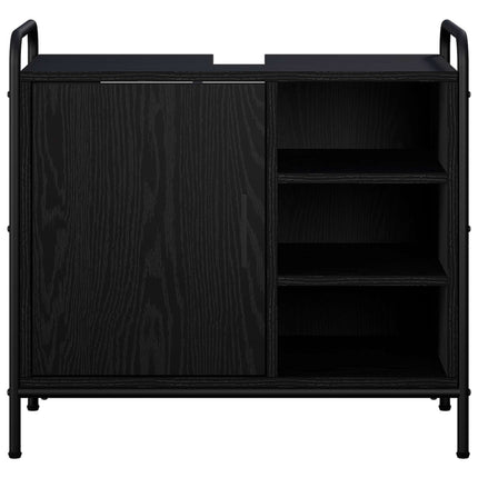 Badeværelsesskab Sort eg 65,5 x 34 x 61 cm Konstrueret træ