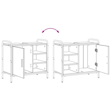 Badeværelsesskab Sort eg 65,5 x 34 x 61 cm Konstrueret træ