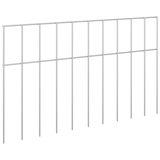 Havehegnspane 12 stk. 50 x 30 cm Galvaniseret stål Sølv