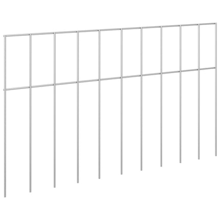 Havehegnspane 24 stk. 50 x 30 cm Galvaniseret stål Sølv
