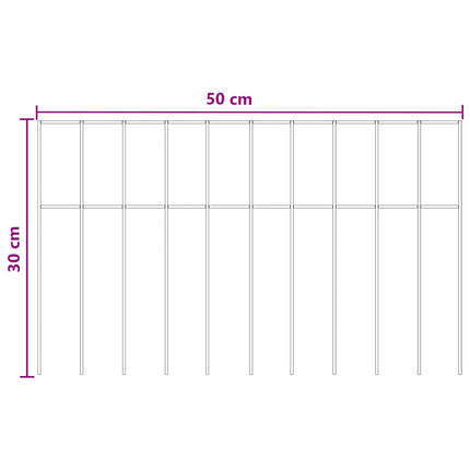 Havehegnspane 24 stk. 50 x 30 cm Galvaniseret stål Sølv