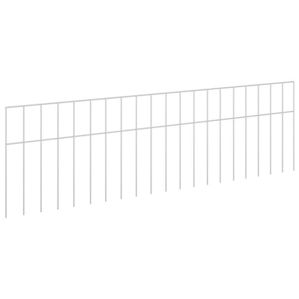 Havehegnspane 12 stk. 100 x 30 cm Galvaniseret stål Sølv