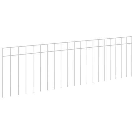 Havehegnspane 12 stk. 100 x 30 cm Galvaniseret stål Sølv