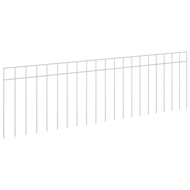 Havehegnspane 12 stk. 100 x 30 cm Galvaniseret stål Sølv