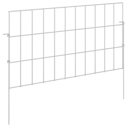 Havehegn med pæle 48 stk. 55 x 30 cm Galvaniseret stål Sølv