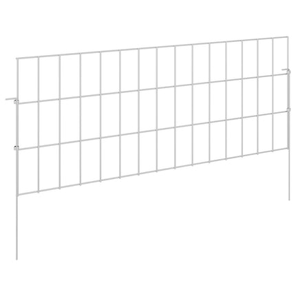 Havehegn med pæle 24 stk. 75 x 30 cm Galvaniseret stål Sølv