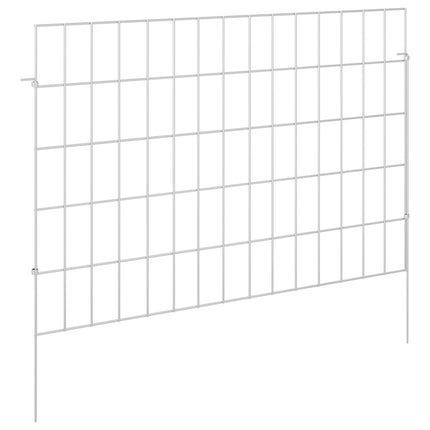 Havehegn med pæle 24 stk. 75 x 50 cm Galvaniseret stål Sølv