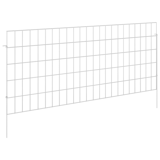 Havehegn med pæle 12 pcs 115 x 50 cm Mesh Galvaniseret stål
