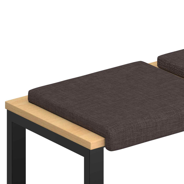 Bænkpude 2 stk. Stof Mørk Brun Dybde 35 cm
