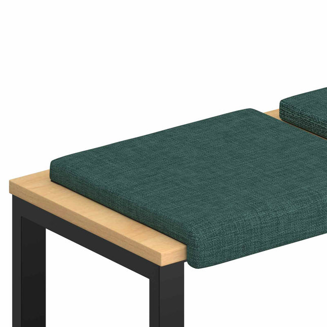 Bænkpude 2 stk. Stof Mørkegrøn Dybde 35 cm