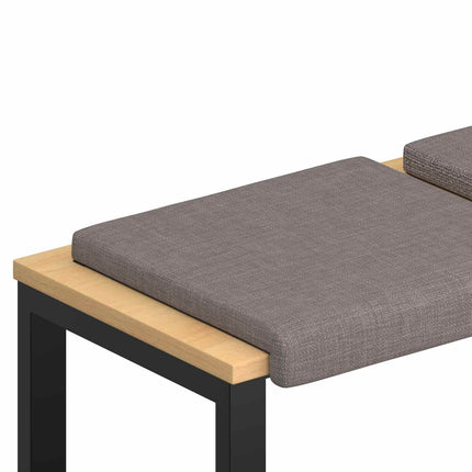 Bænkpude 2 stk. Stof Gråbrun Dybde 35 cm