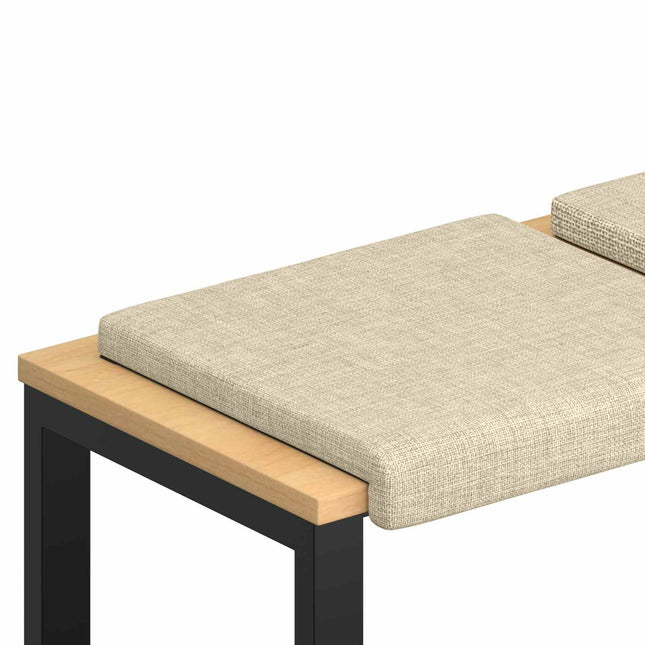 Bænkpude 2 stk. Stof Cremefarvet Dybde 35 cm