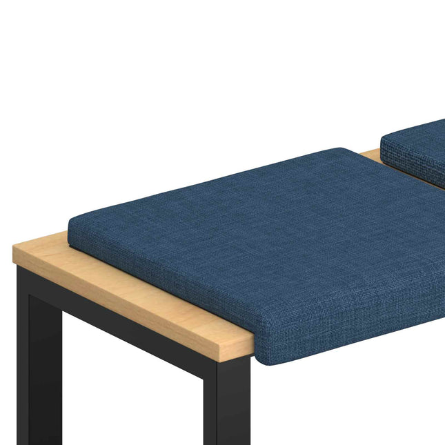 Bænkpude 2 stk. Stof Blå Dybde 35 cm