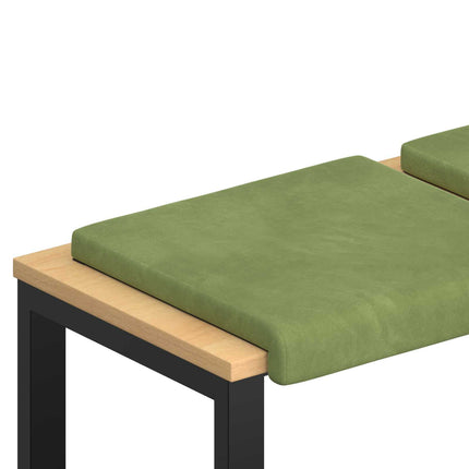 Bænkpude 2 stk. Fløjl Lys grøn Dybde 35 cm