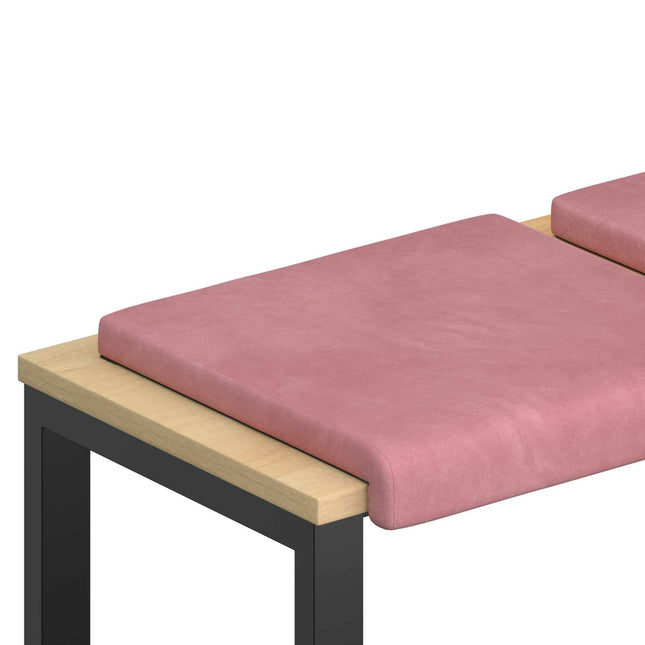 Bænkpude 2 stk. Fløjl Lyserød Dybde 35 cm