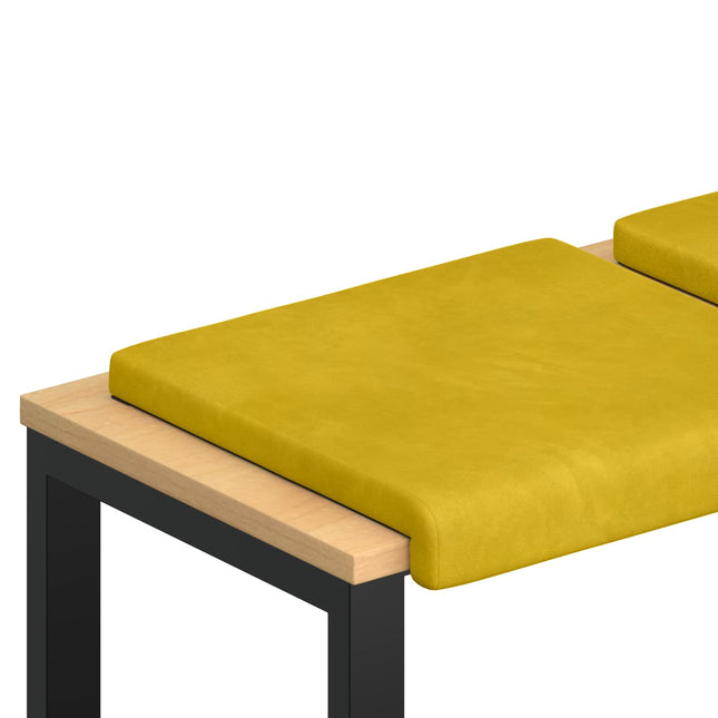 Bænkpude 2 stk. Fløjl Gul Dybde 35 cm