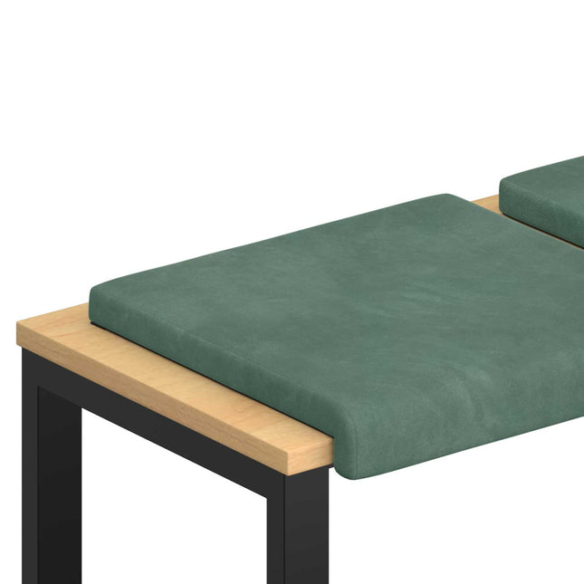 Bænkpude 2 stk. Fløjl Havgrøn Dybde 35 cm