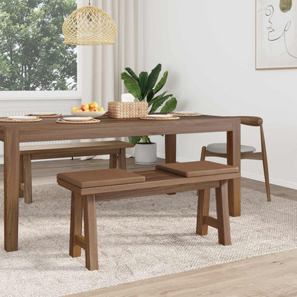 Bænkpude 2 stk. Kunstlæder Cappuccino Dybde 35 cm