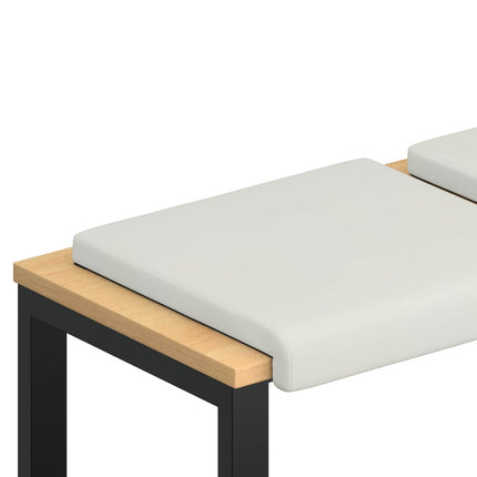 Bænkpude 2 stk. Kunstlæder Hvid Dybde 35 cm