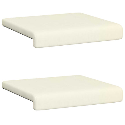Bænkpude 2 stk. cordfløjl Cremefarvet Dybde 35 cm