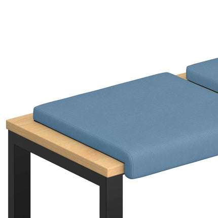 Bænkpude 2 stk. cordfløjl Blå Dybde 35 cm