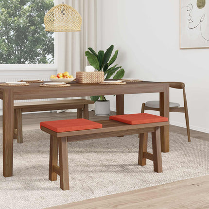 Bænkpude 2 stk. cordfløjl Rød orange Dybde 35 cm