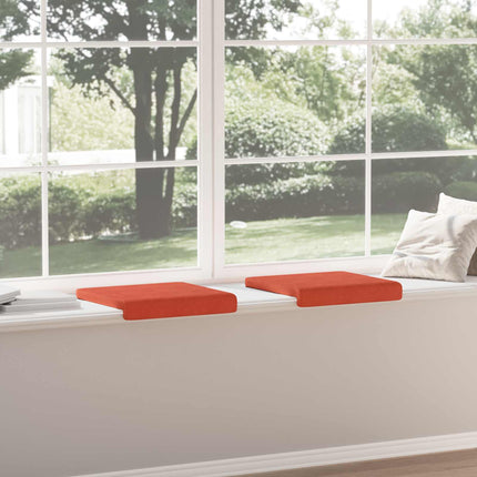 Bænkpude 2 stk. cordfløjl Rød orange Dybde 35 cm