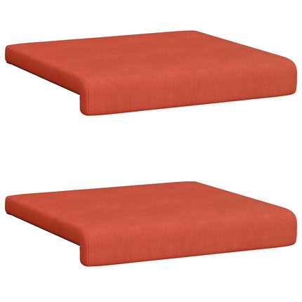 Bænkpude 2 stk. cordfløjl Rød orange Dybde 35 cm
