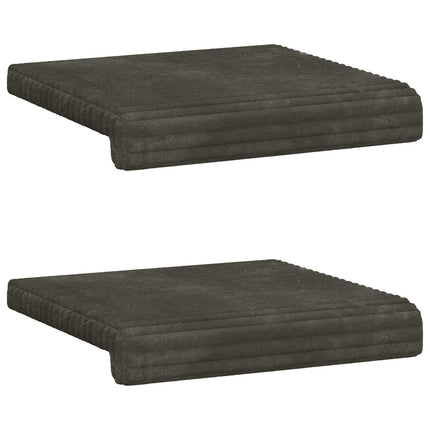 Bænkpude 2 stk. Plush Corduroy Antracit Dybde 35 cm