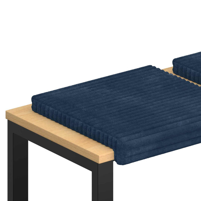 Bænkpude 2 stk. Plush Corduroy Mørkeblå Dybde 35 cm