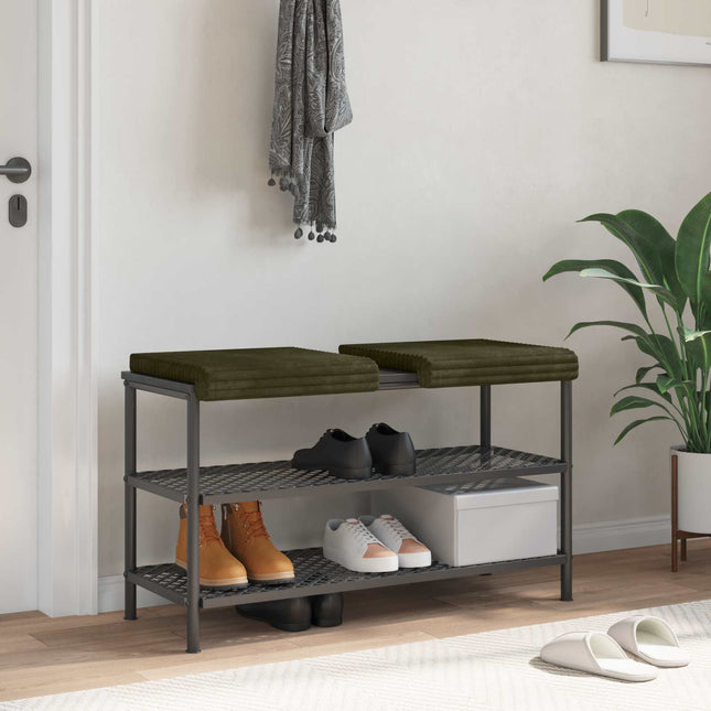 Bænkpude 2 stk. Plush Corduroy Grøn Dybde 35 cm