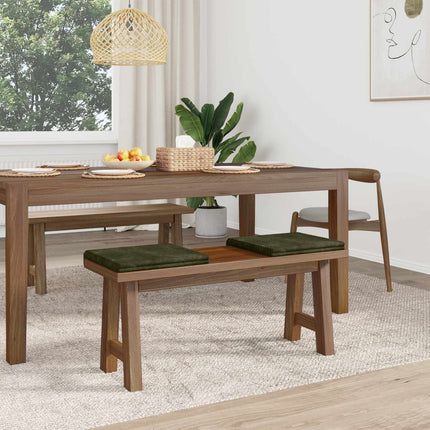 Bænkpude 2 stk. Plush Corduroy Grøn Dybde 35 cm