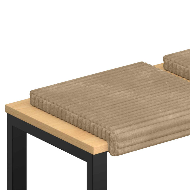 Bænkpude 2 stk. Plush Corduroy Gråbrun Dybde 35 cm