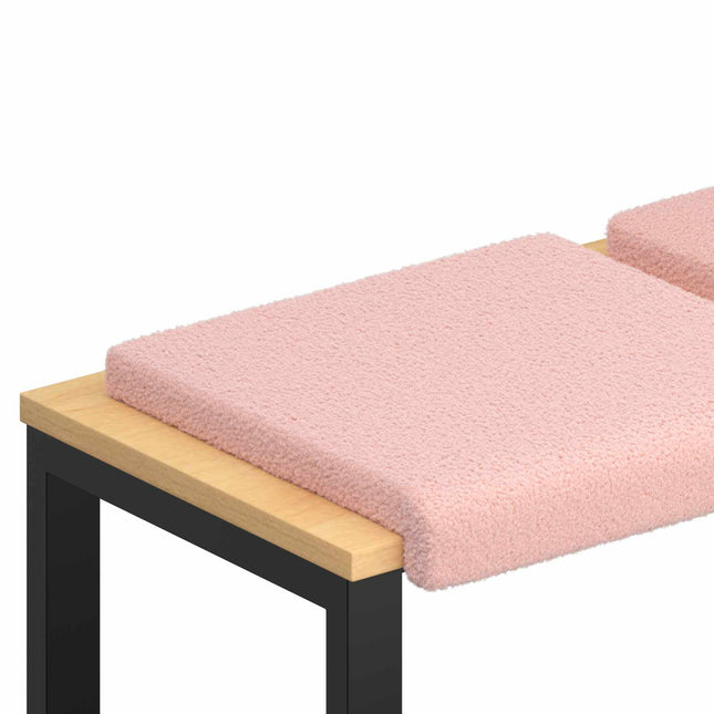 Bænkpude 2 stk. Sherpa-stof Lyserød Dybde 35 cm