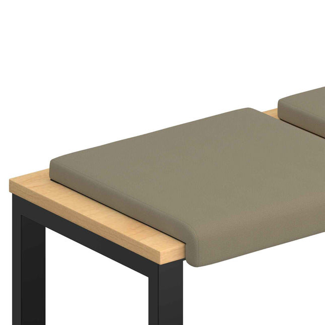 Bænkpude 2 stk. Textureret Velour Kakifarvet Dybde 35 cm