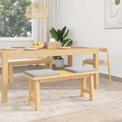 Bænkpude 2 stk. Textureret Velour Lysegrå Dybde 35 cm