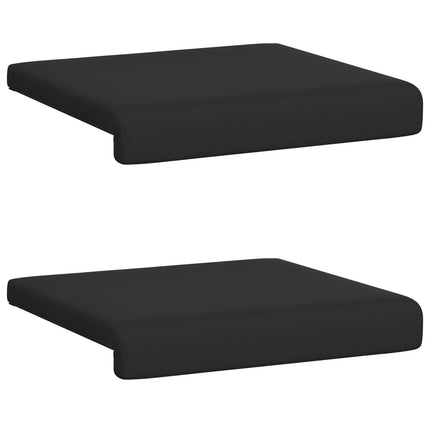 Bænkpude 2 stk. Textureret Velour Sort Dybde 35 cm