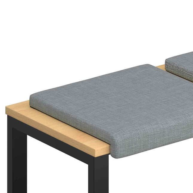 Bænkpude 4 stk. Stof Lysegrå Dybde 35 cm