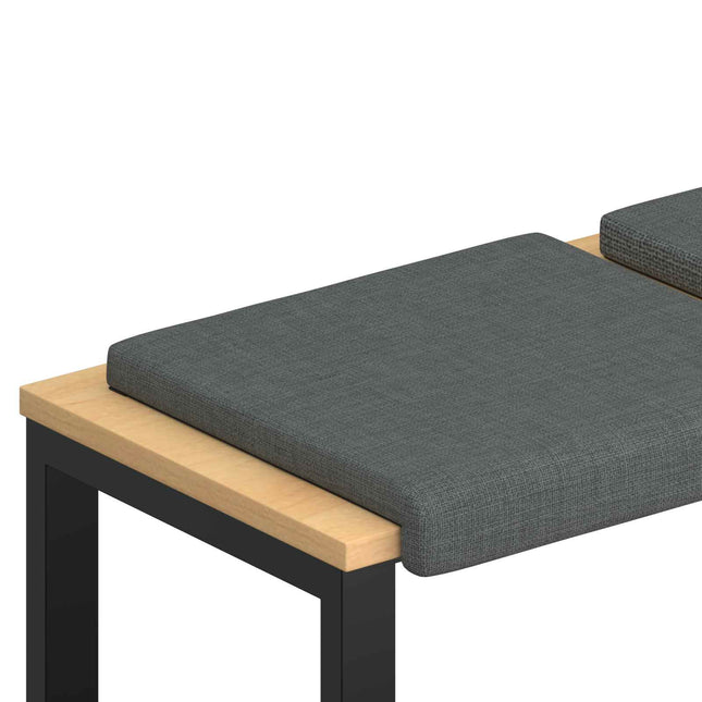 Bænkpude 4 stk. Stof Mørkegrå Dybde 35 cm