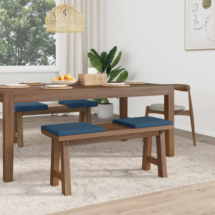 Bænkpude 4 stk. Stof Blå Dybde 35 cm