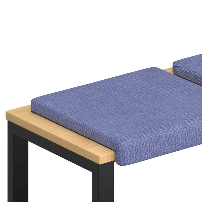 Bænkpude 4 stk. Stof Jeans blå Dybde 35 cm